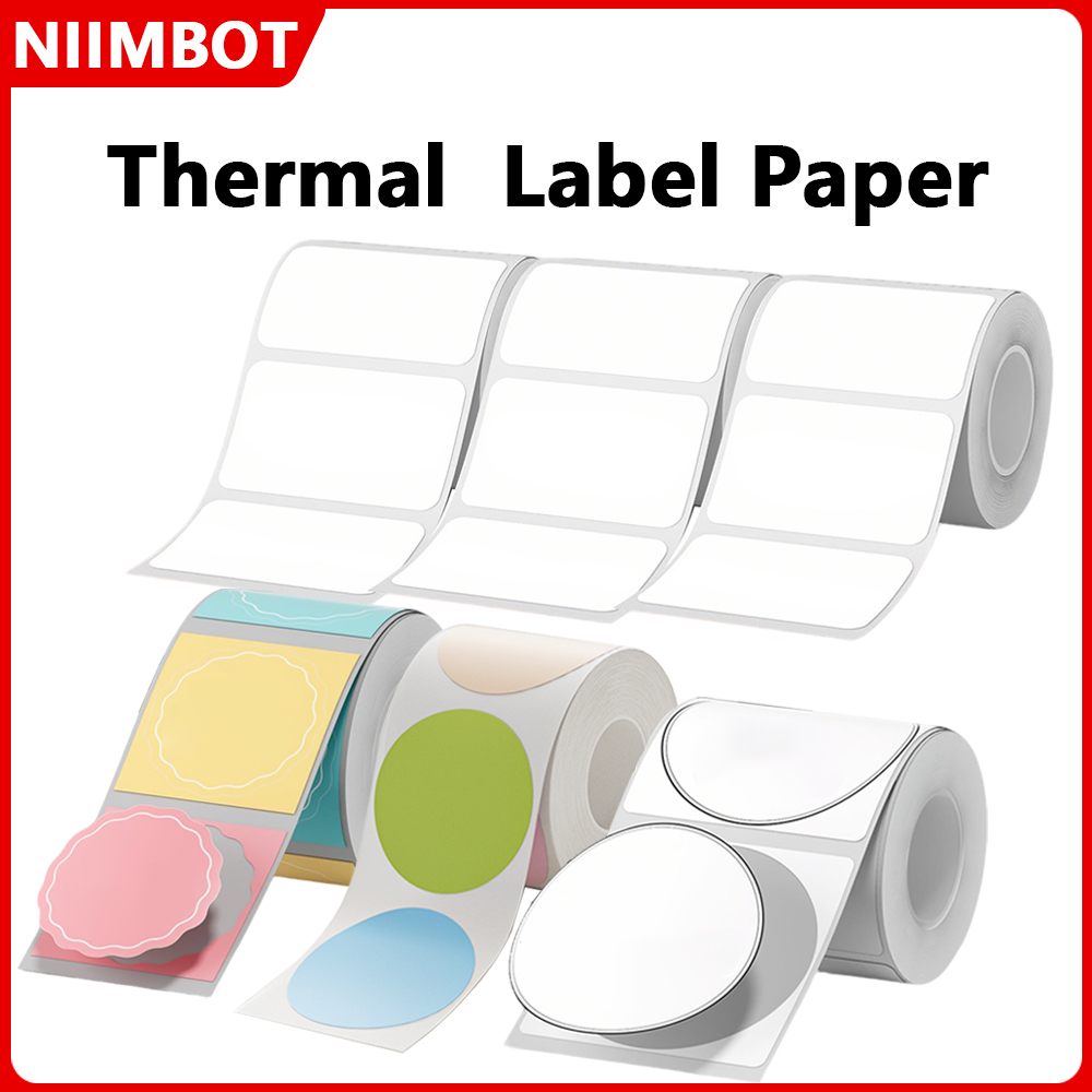 Round Sticker Thermal Labels Colored - Niimbot Thermal Label 20-50mm Width Round/White/Color