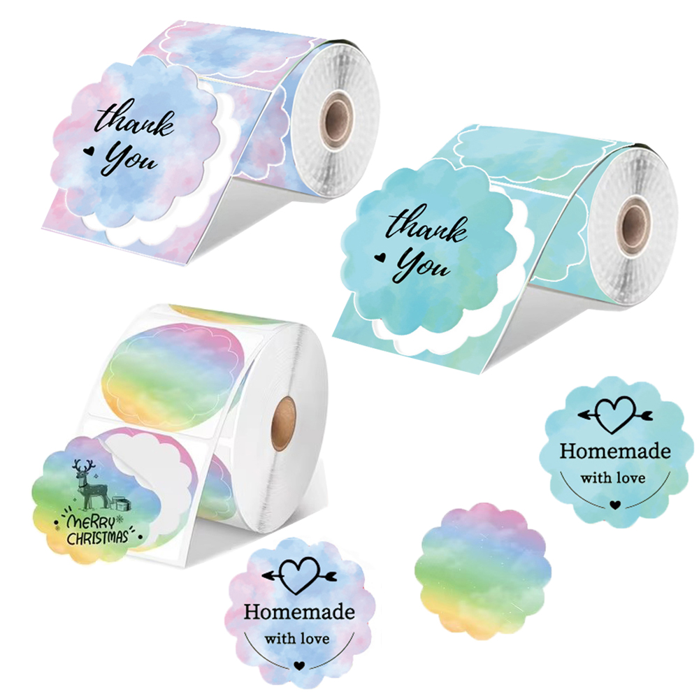Round Sticker Thermal Labels Colored - 3Roll Color Label Sticker Round Series