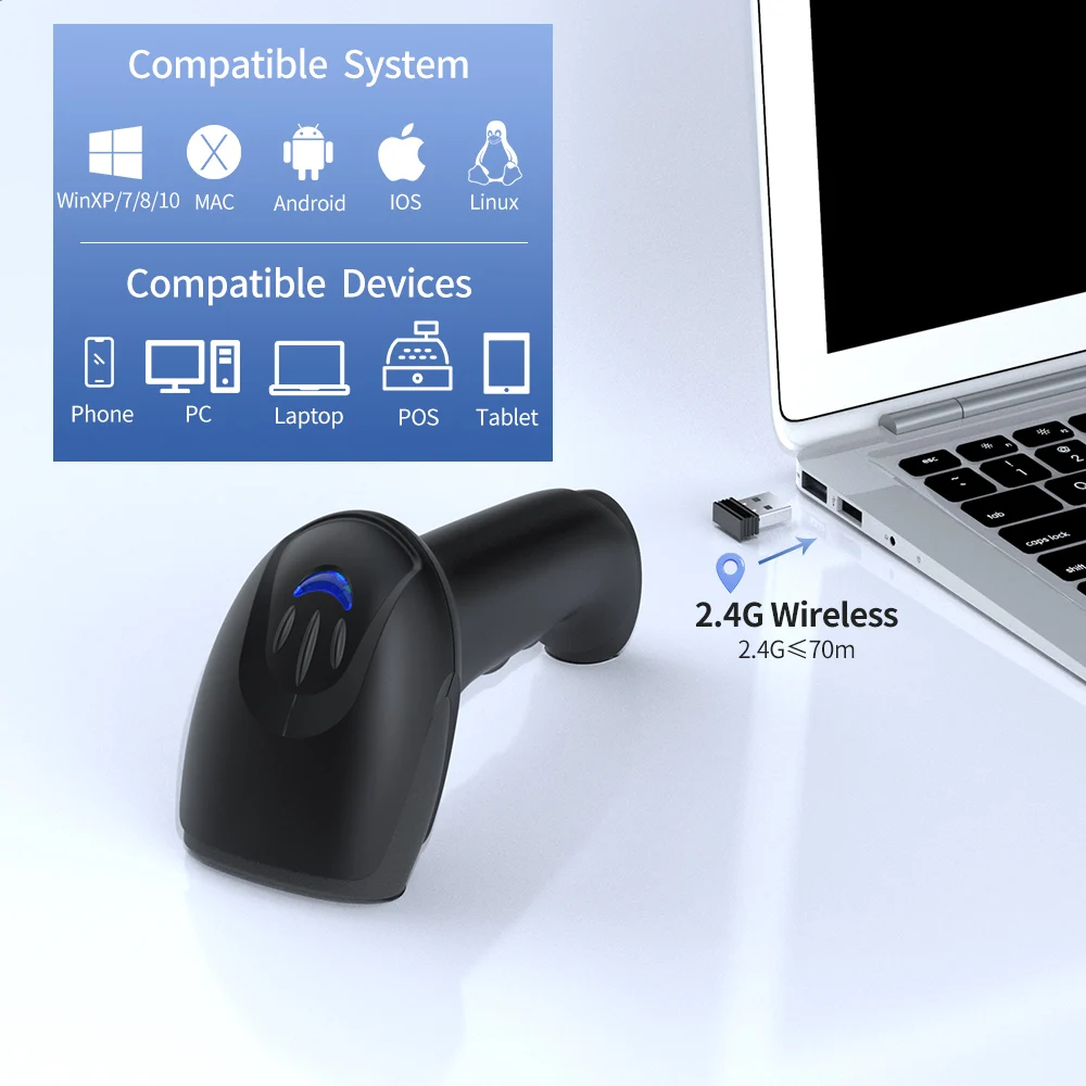 GTCODESTAR Handheld Wireless B - Wireless Barcode Scanner 2D Qr Laser 评论和价格