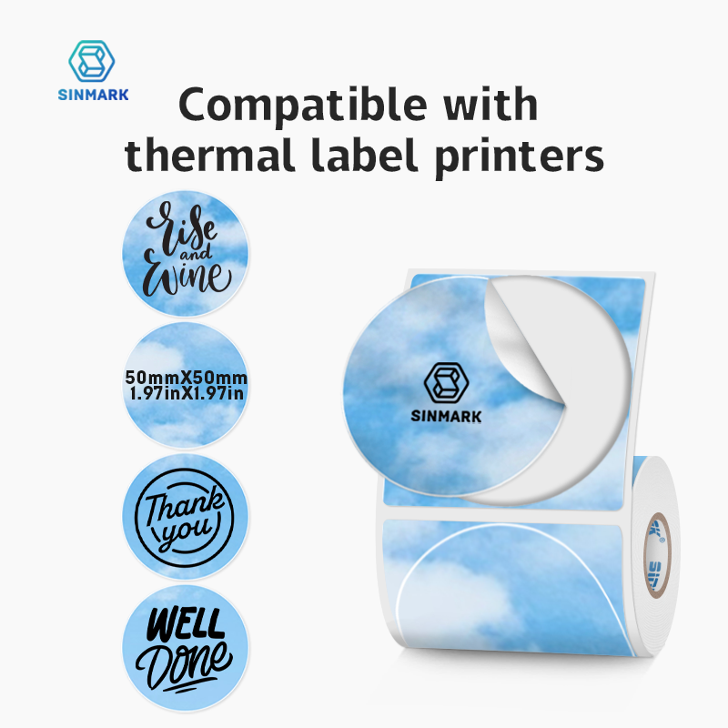 50mm Round Colorful Thermal La - Round Sticker Thermal Labels Colored 评论和价格