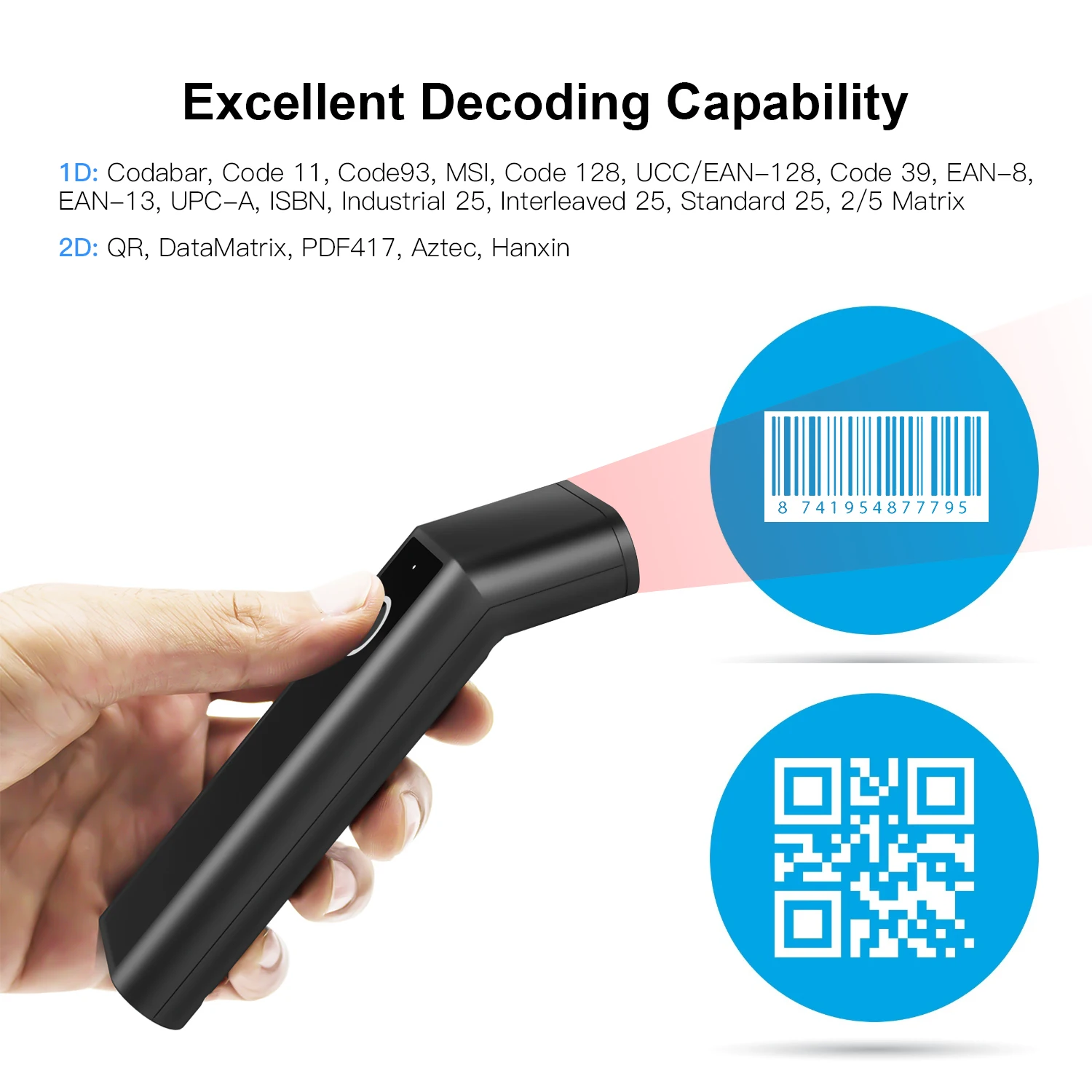 Industrial Rugged Long Range W - Wireless Barcode Scanner 2D Qr Laser 评论和价格