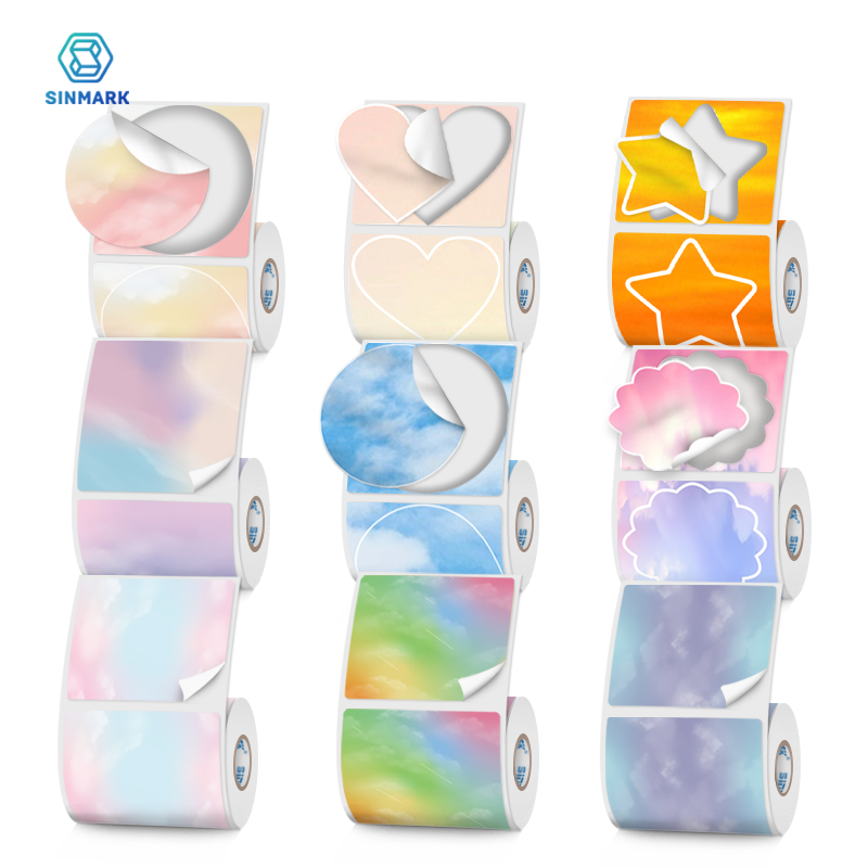 2 Rolls Color Thermal Label Pa - Round Sticker Thermal Labels Colored 评论和价格