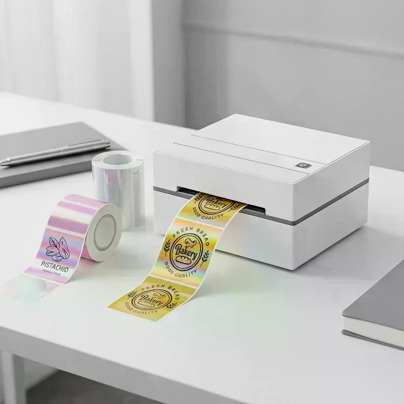 1 Roll Laser-color Silver/Matt - Round Sticker Thermal Labels Colored 评论和价格