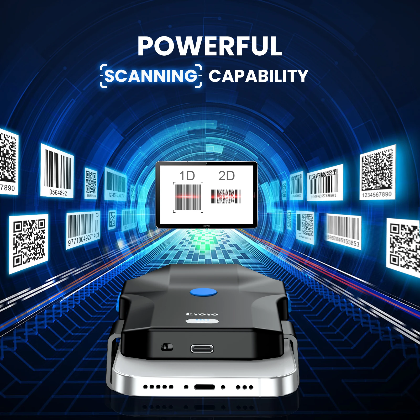 Eyoyo Portable Bluetooth Barco - Wireless Barcode Scanner 2D Qr Laser 评论和价格