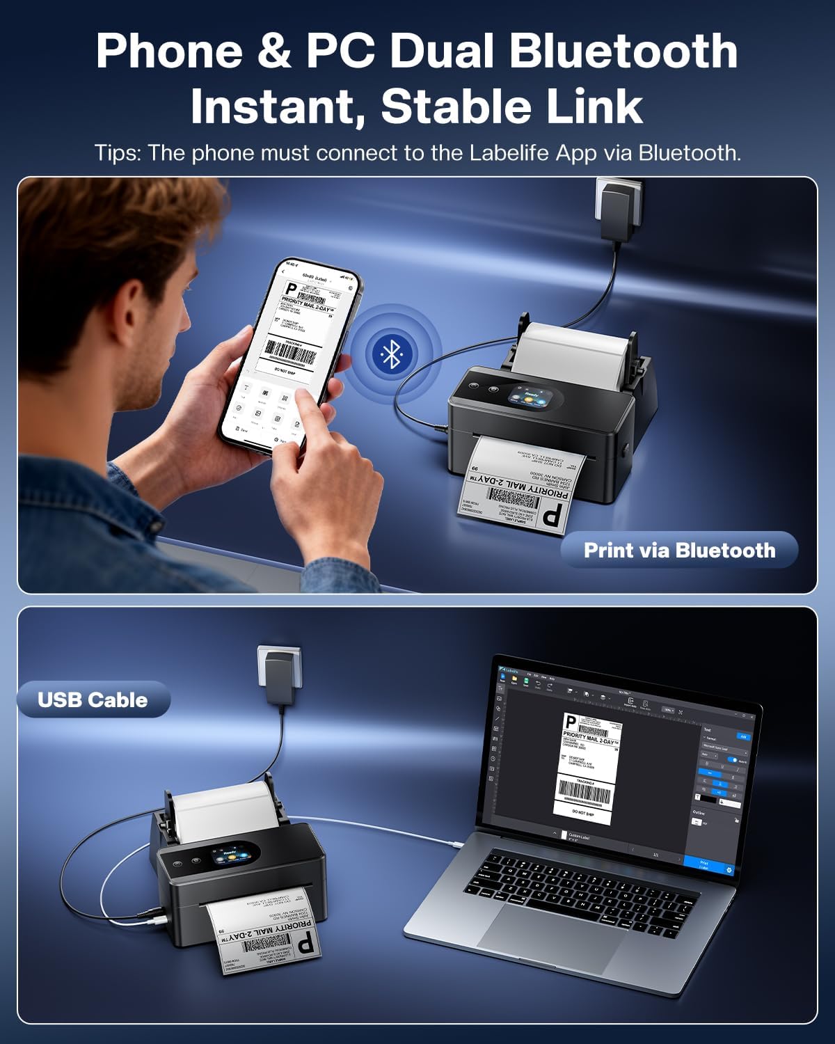 Phomem PM64D Thermal Printer w - Thermal Label Printer 4X6 Shipping 评论和价格