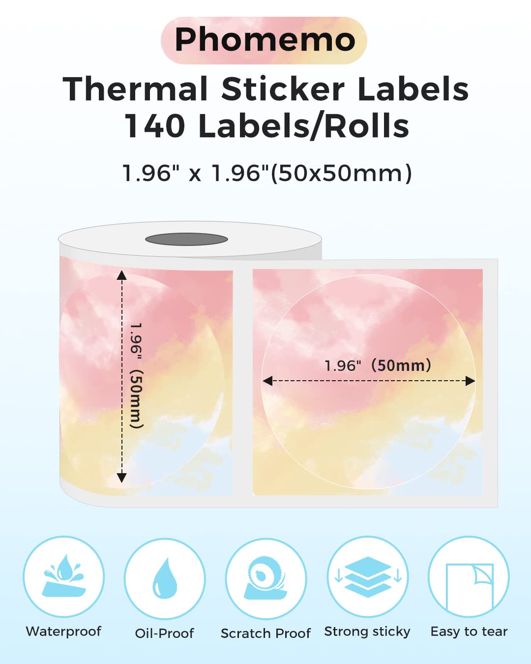M110 M200 M221 2' Color Circle - Round Sticker Thermal Labels Colored 评论和价格