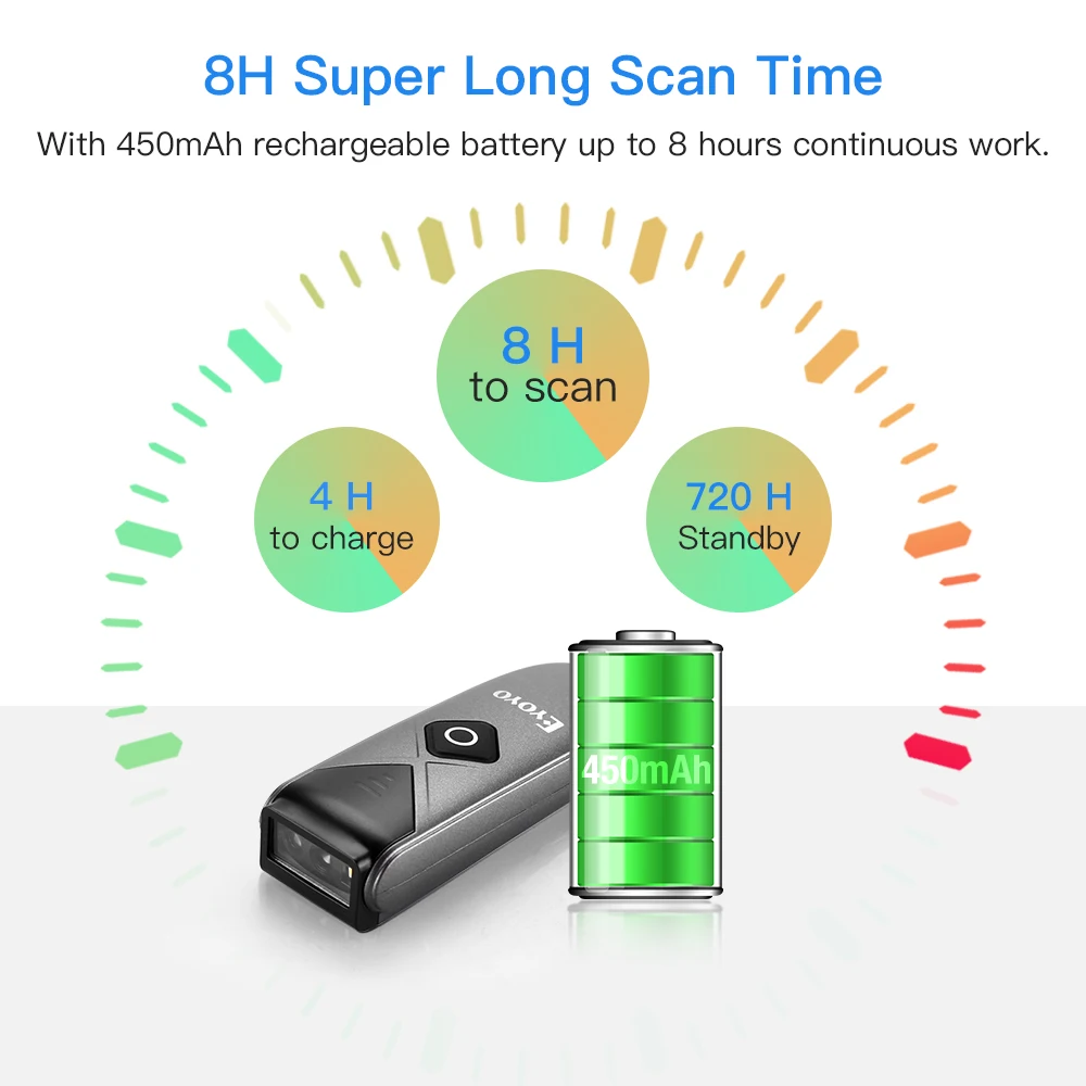Eyoyo EY-015 Mini USB/Bluetoot - Wireless Barcode Scanner 2D Qr Laser 评论和价格