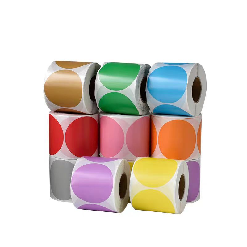 Round Color thermal label 80 1 - Round Sticker Thermal Labels Colored 评论和价格