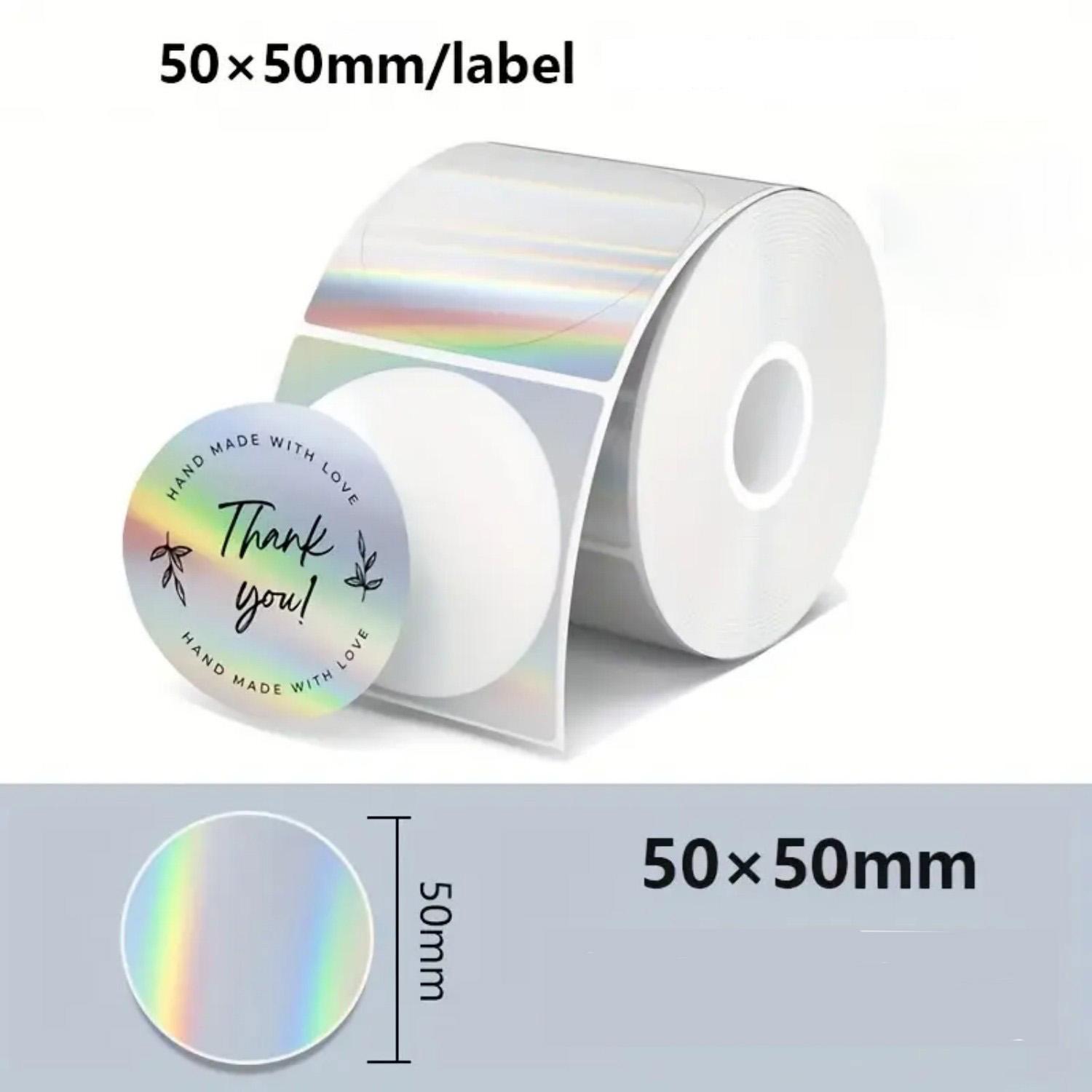 4 Rolls of Full-Color Laser Ho - Round Sticker Thermal Labels Colored 评论和价格
