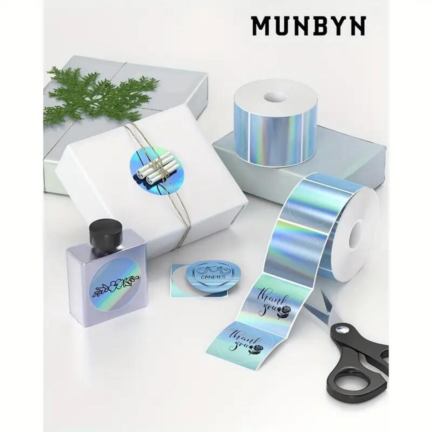 4 Rolls of Full-Color Laser Ho - Round Sticker Thermal Labels Colored 评论和价格