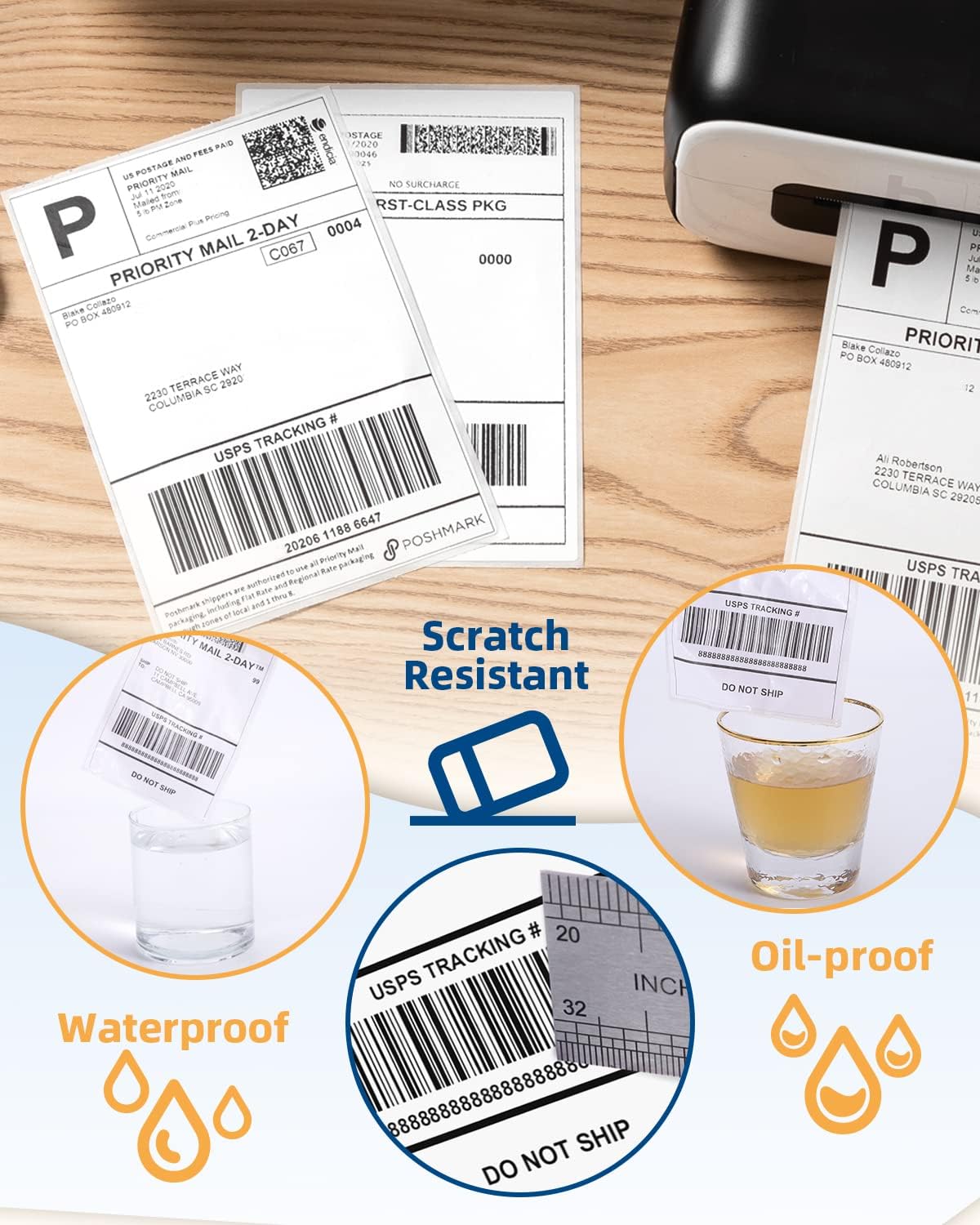 500 pcs Waybill Label A6 Size  - Thermal Shipping Label Roll 4X6 500 评论和价格