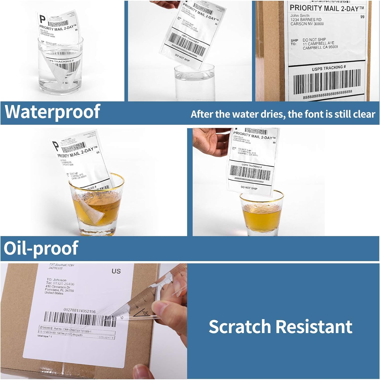 500 pcs Waybill Label A6 Size  - Thermal Shipping Label Roll 4X6 500 评论和价格