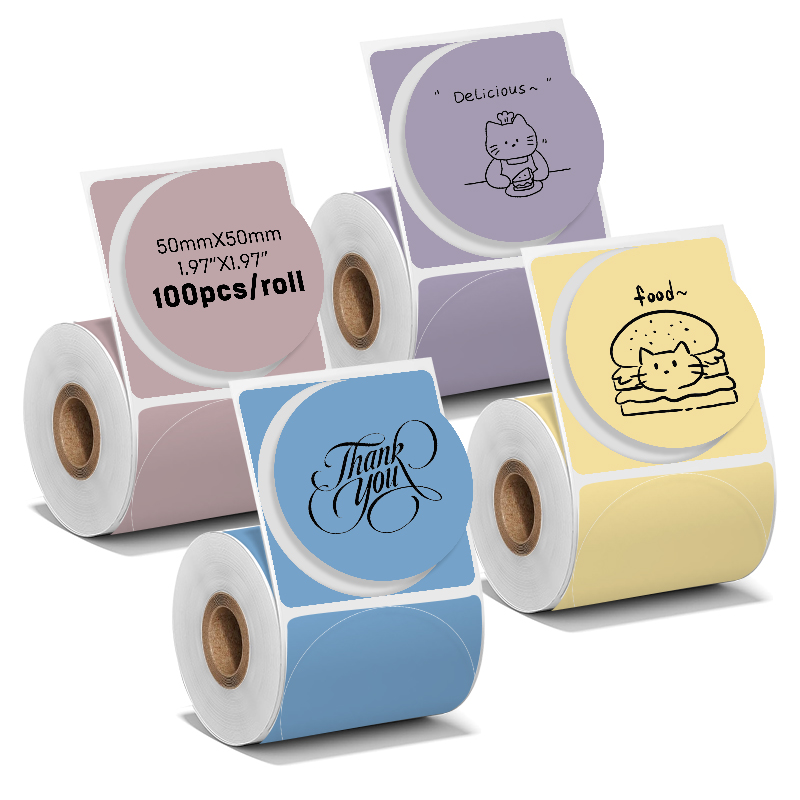4 Rolls 2 Inch Round Colorful  - Round Sticker Thermal Labels Colored 评论和价格