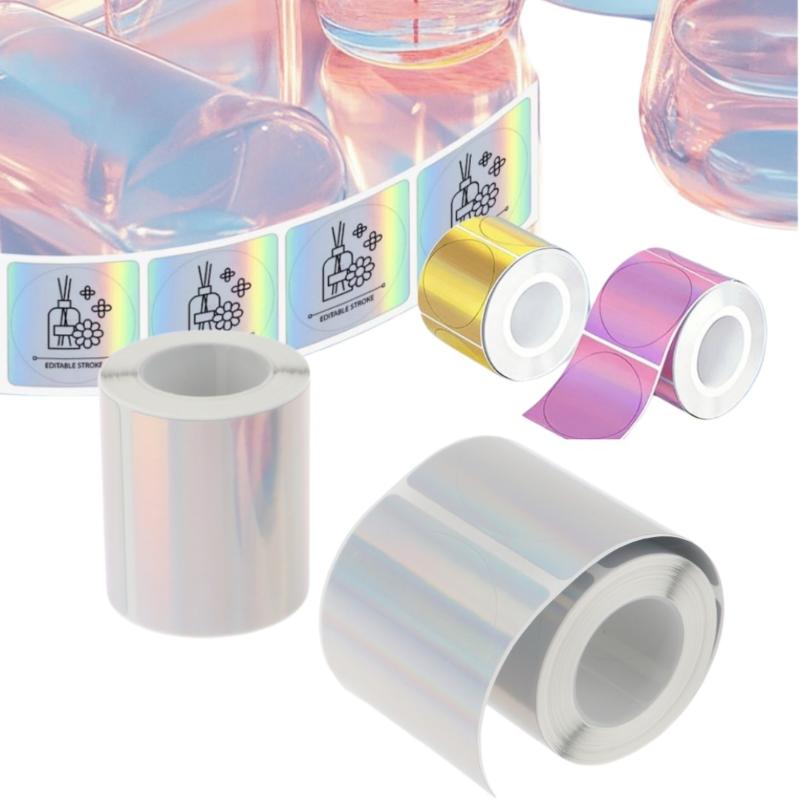 1 Roll Laser-color Silver/Matt - Round Sticker Thermal Labels Colored 评论和价格