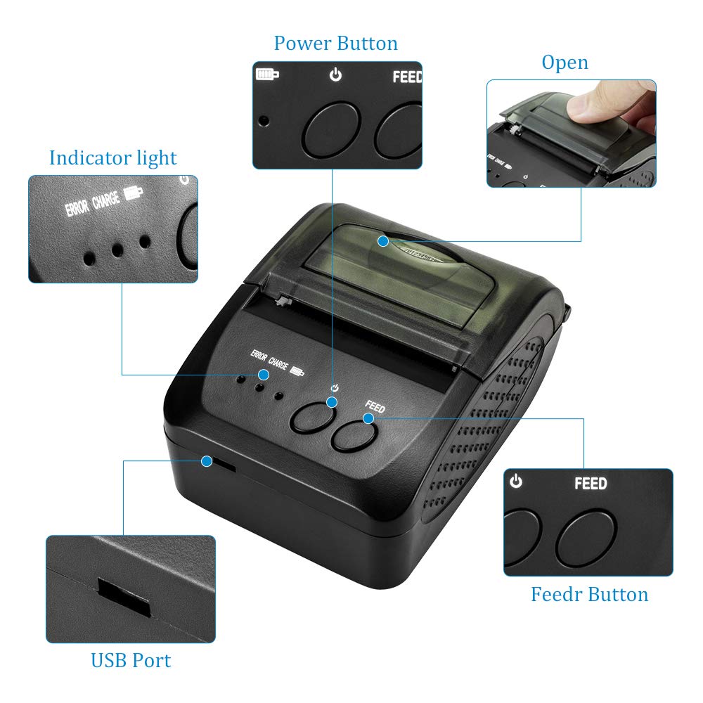 Portable Mini Bluetooth Printe - Bluetooth Portable Thermal Receipt Printer 58Mm 评论和价格