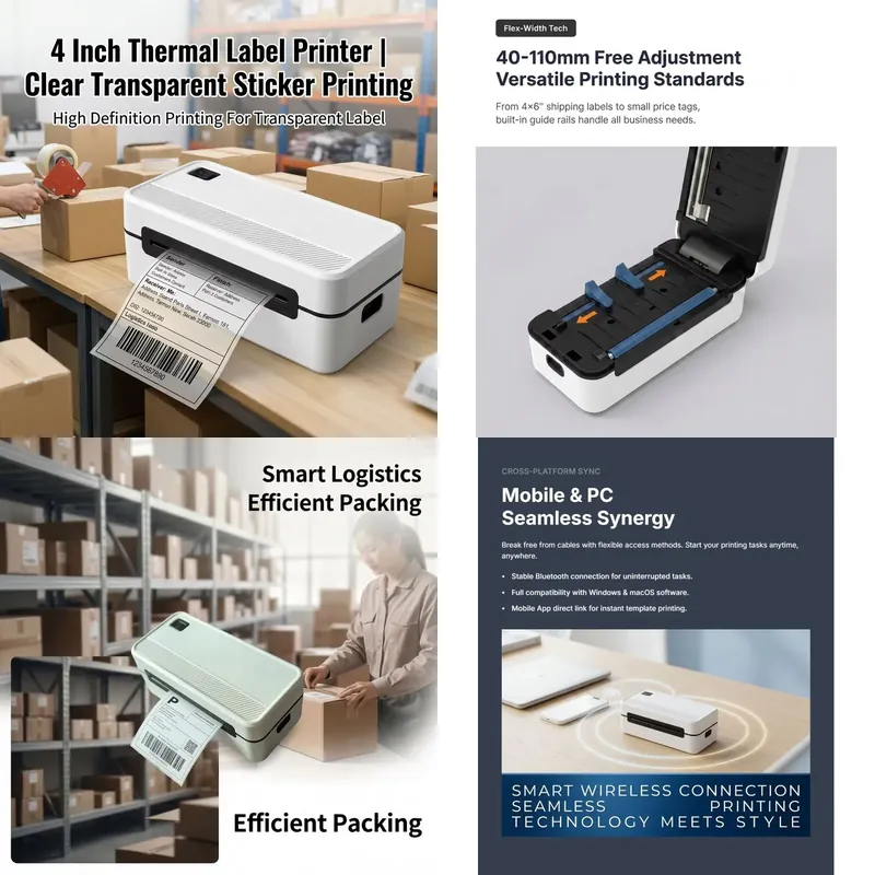 4 Inch USB Wireless Port Direc - Barcode Printer Direct Thermal 110Mm 评论和价格