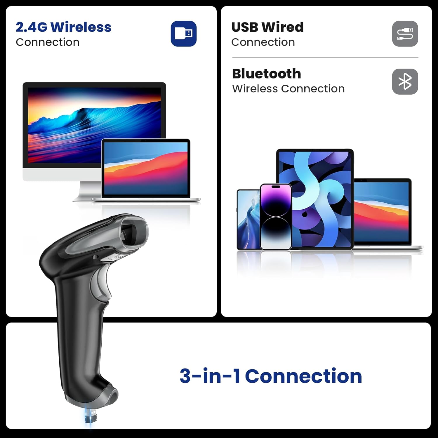 Eyoyo Barcode Scanner 2D 1D QR - Wireless Barcode Scanner 2D Qr Laser 评论和价格