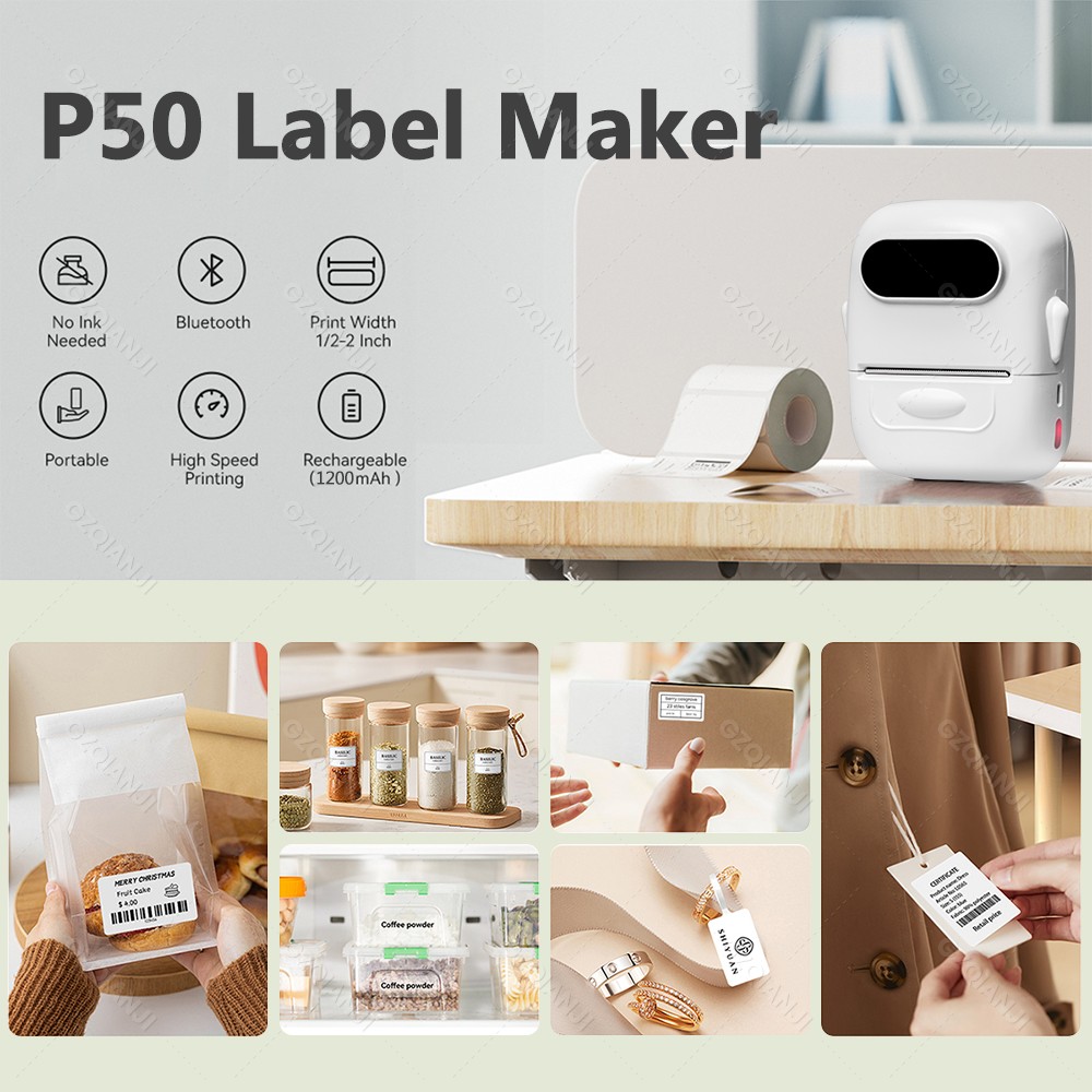 Portable Thermal Label Printer - Round Sticker Thermal Labels Colored 评论和价格