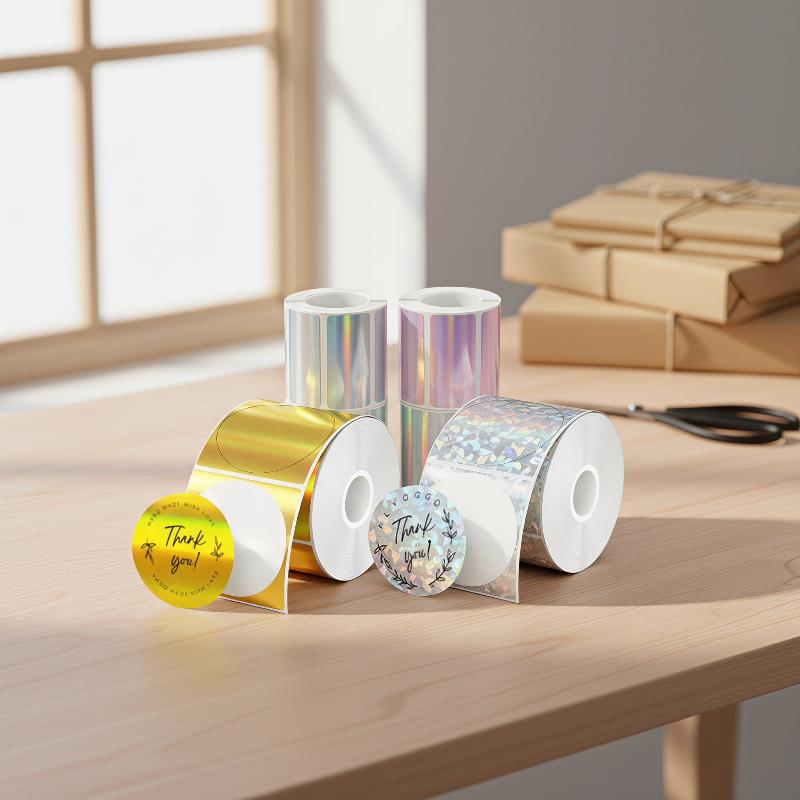 1 Roll Laser‑Color & Matte Sil - Round Sticker Thermal Labels Colored 评论和价格