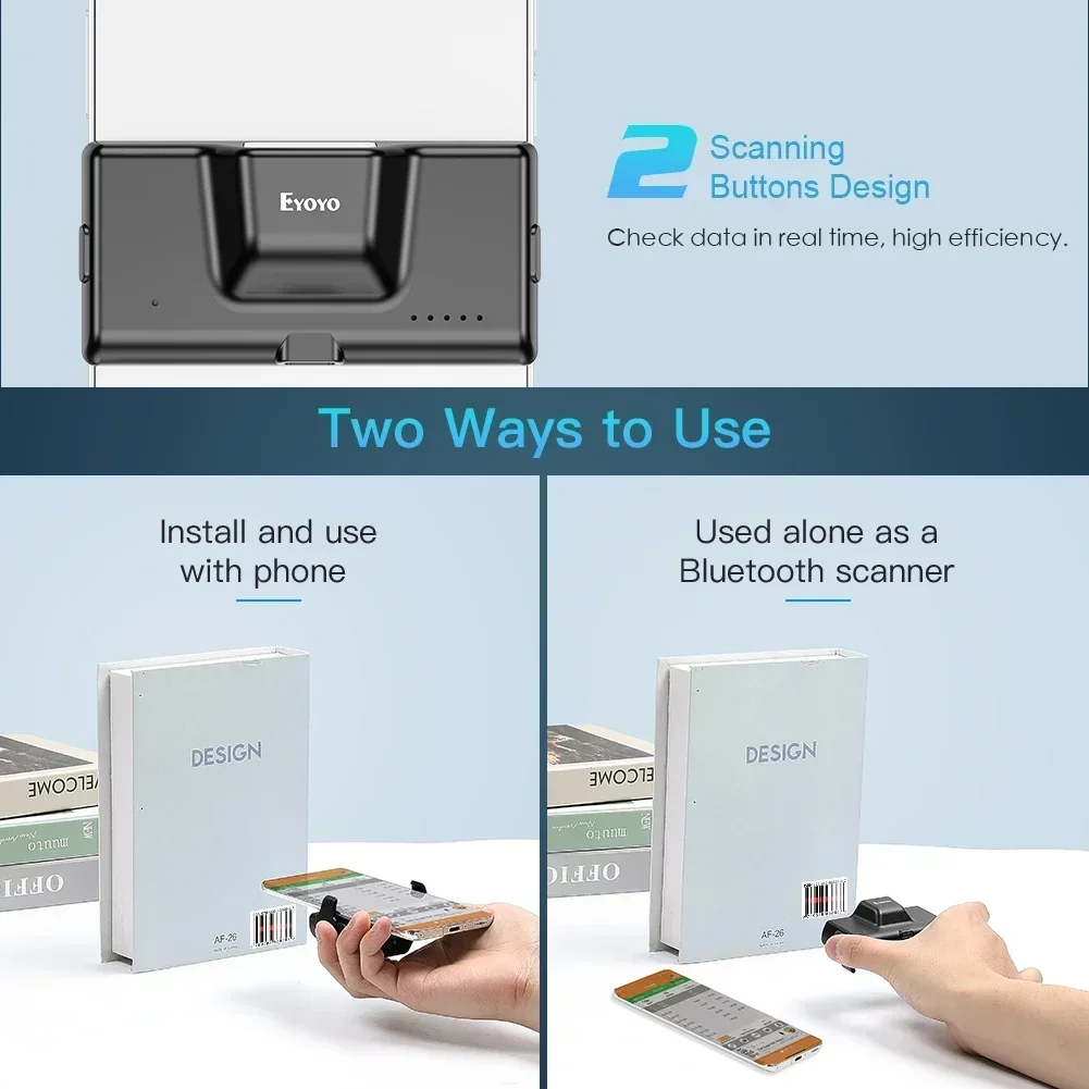 Eyoyo EY-022 2D Bluetooth Barc - Wireless Barcode Scanner 2D Qr Laser 评论和价格