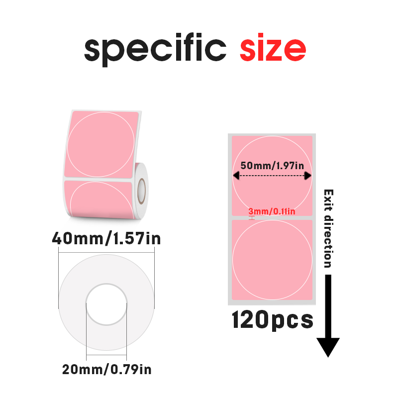 SINMARK 3 Rolls Round Color Th - Round Sticker Thermal Labels Colored 评论和价格