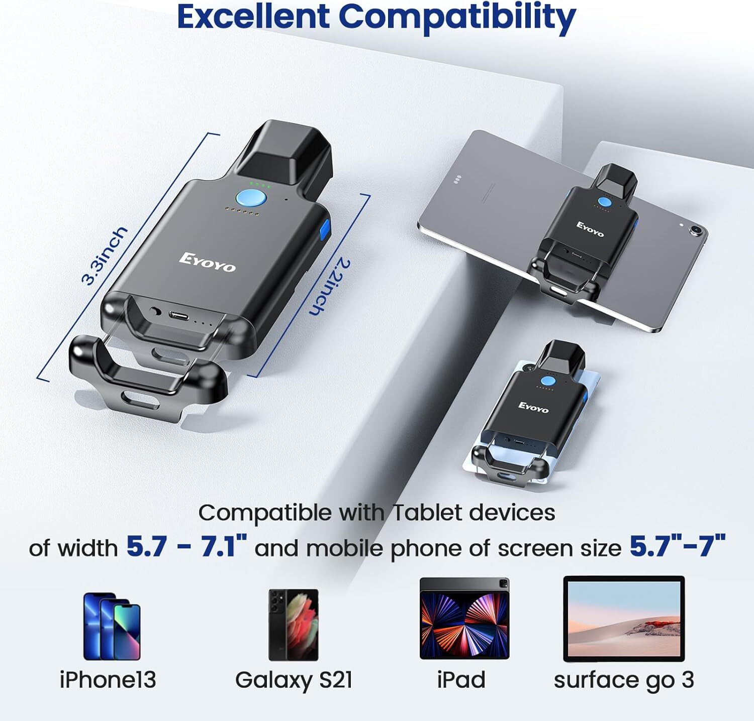 Eyoyo EY 036 plus 2D Wireless  - Wireless Barcode Scanner 2D Qr Laser 评论和价格