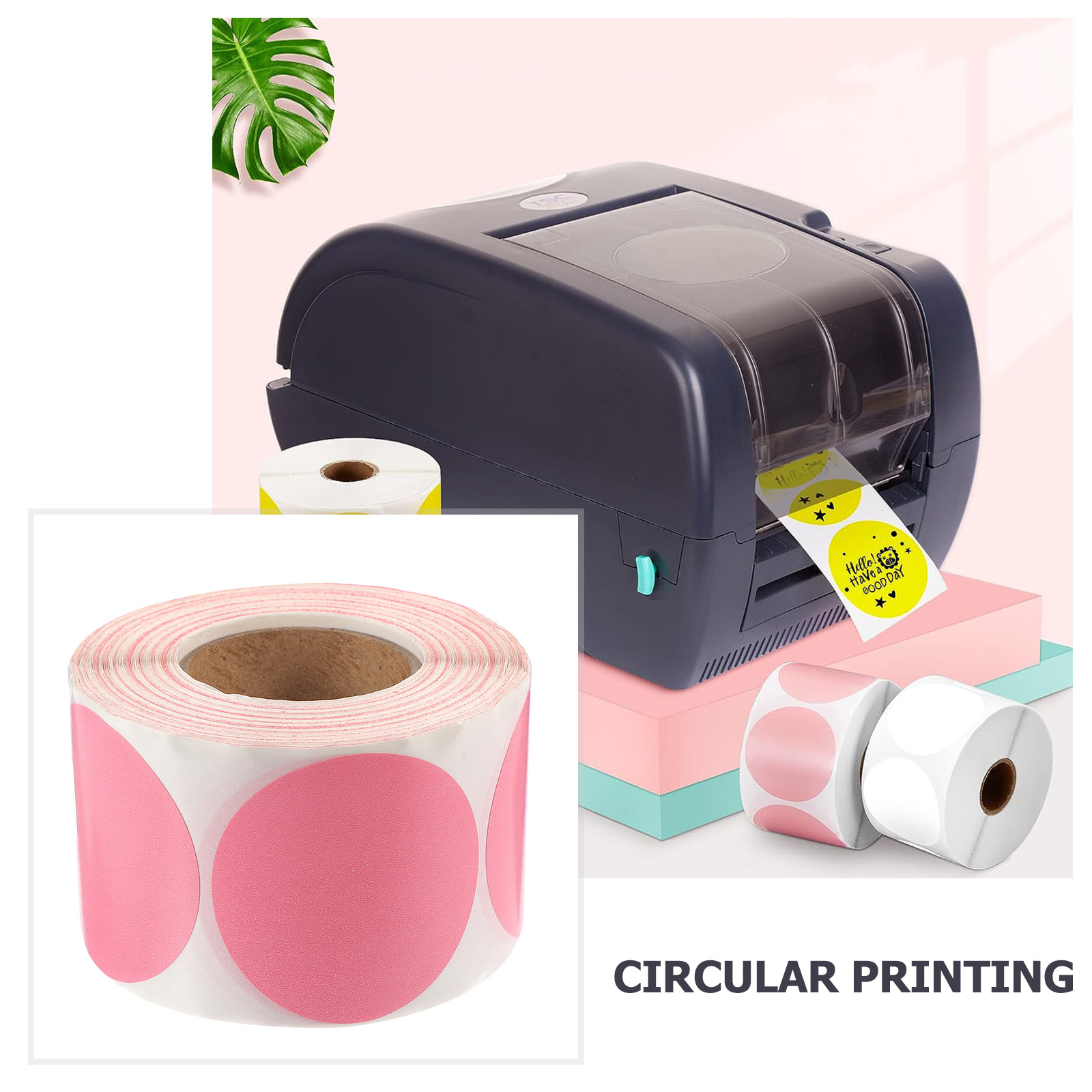 1 Roll Thermal Round Blank Sel - Round Sticker Thermal Labels Colored 评论和价格