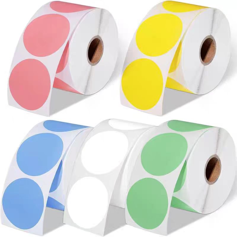 Round Color thermal label pape - Round Sticker Thermal Labels Colored 评论和价格