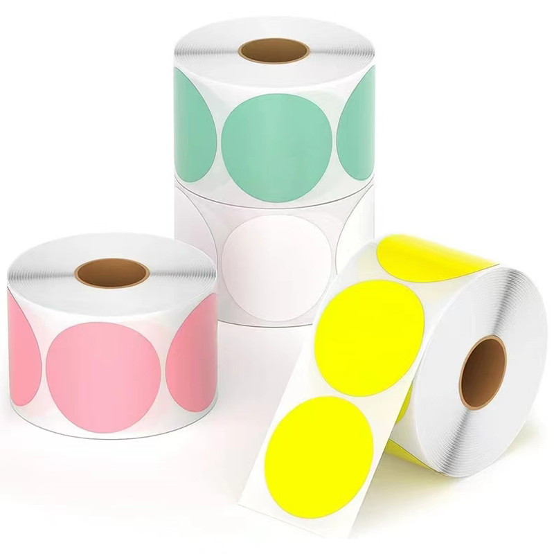 Round Color thermal label pape - Round Sticker Thermal Labels Colored 评论和价格